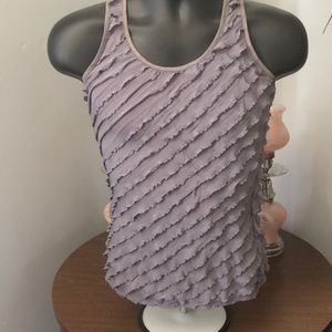 Charlotte Ruse Gray Ruffled Tank Razor Back Medium